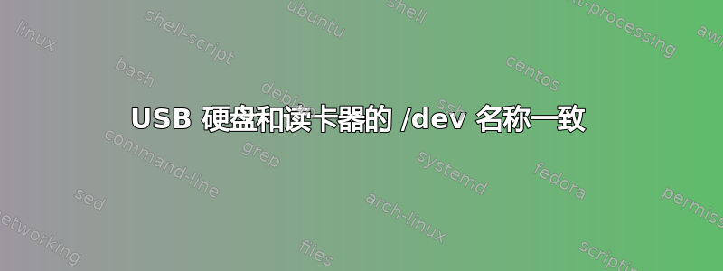 USB 硬盘和读卡器的 /dev 名称一致