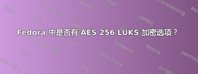 Fedora 中是否有 AES 256 LUKS 加密选项？