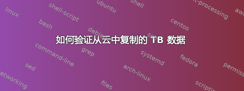 如何验证从云中复制的 TB 数据