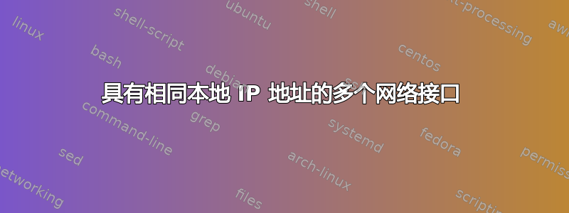 具有相同本地 IP 地址的多个网络接口