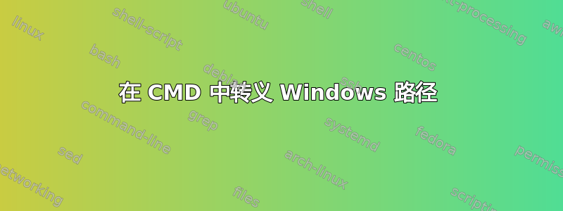 在 CMD 中转义 Windows 路径