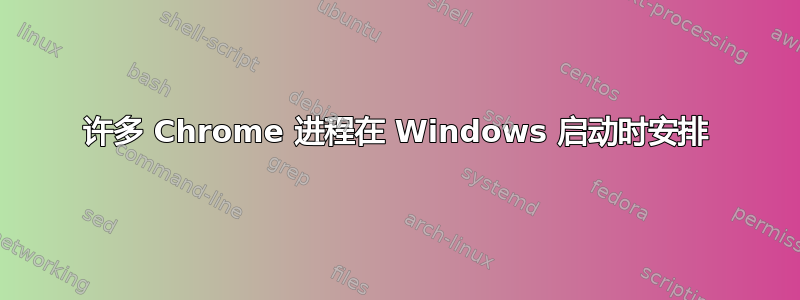 许多 Chrome 进程在 Windows 启动时安排