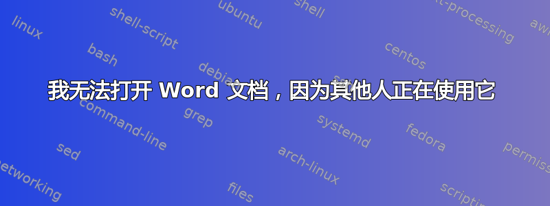 我无法打开 Word 文档，因为其他人正在使用它