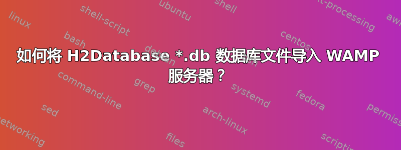 如何将 H2Database *.db 数据库文件导入 WAMP 服务器？