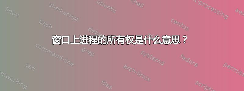 窗口上进程的所有权是什么意思？