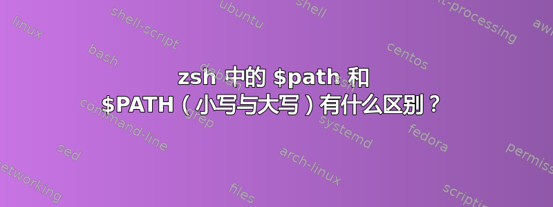 zsh 中的 $path 和 $PATH（小写与大写）有什么区别？