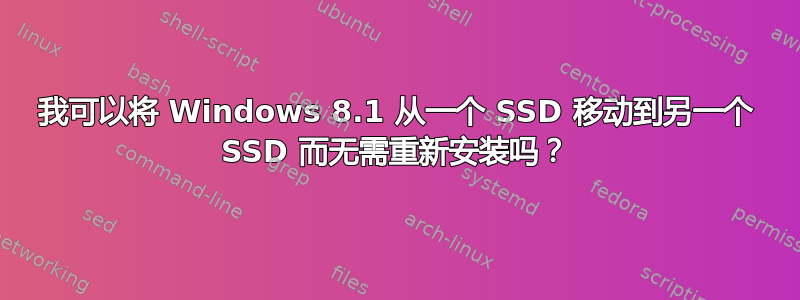 我可以将 Windows 8.1 从一个 SSD 移动到另一个 SSD 而无需重新安装吗？