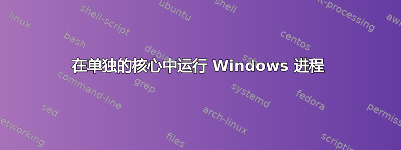 在单独的核心中运行 Windows 进程