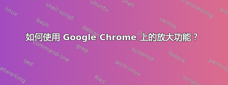 如何使用 Google Chrome 上的放大功能？