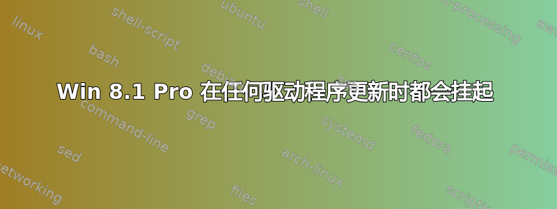 Win 8.1 Pro 在任何驱动程序更新时都会挂起