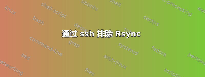 通过 ssh 排除 Rsync