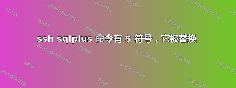 ssh sqlplus 命令有 $ 符号，它被替换