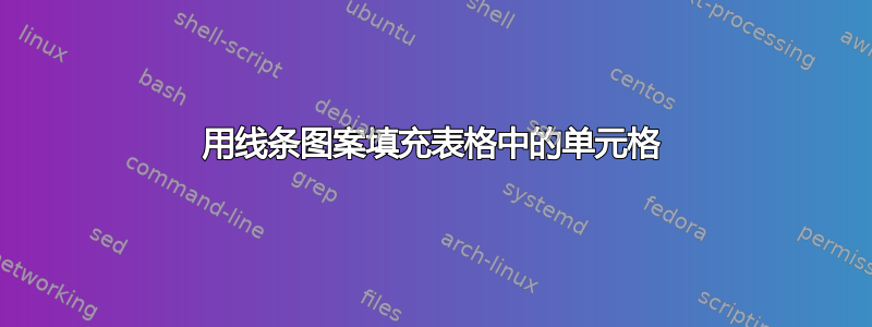 用线条图案填充表格中的单元格