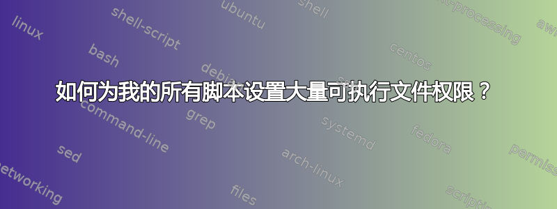 如何为我的所有脚本设置大量可执行文件权限？