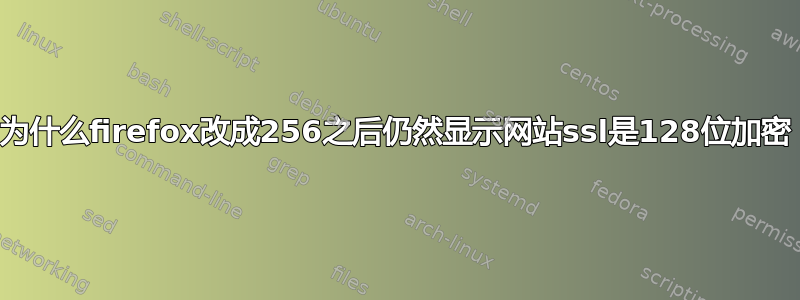 为什么firefox改成256之后仍然显示网站ssl是128位加密