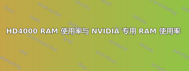 HD4000 RAM 使用率与 NVIDIA 专用 RAM 使用率