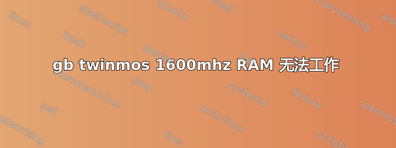 4gb twinmos 1600mhz RAM 无法工作