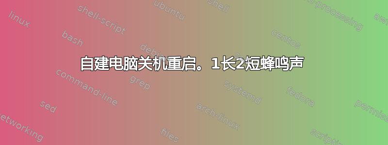 自建电脑关机重启。1长2短蜂鸣声