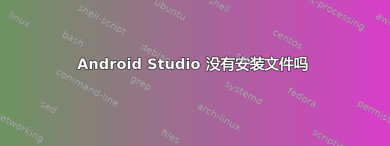 Android Studio 没有安装文件吗