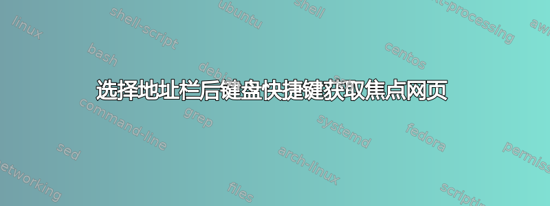 选择地址栏后键盘快捷键获取焦点网页