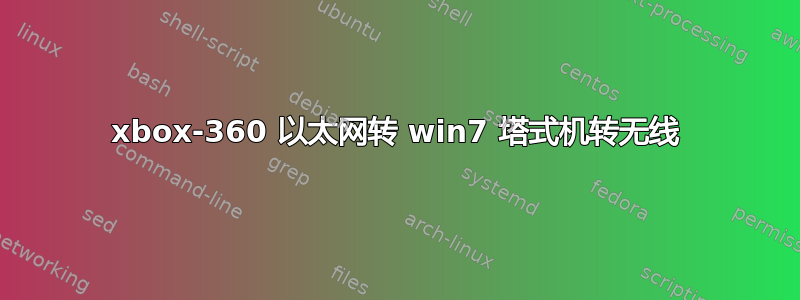 xbox-360 以太网转 win7 塔式机转无线