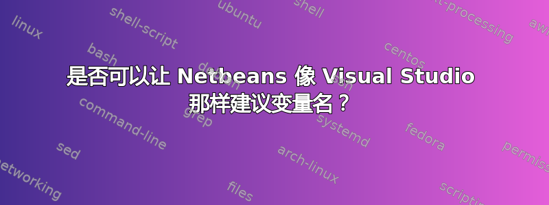 是否可以让 Netbeans 像 Visual Studio 那样建议变量名？