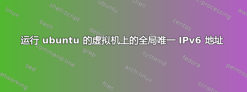 运行 ubuntu 的虚拟机上的全局唯一 IPv6 地址