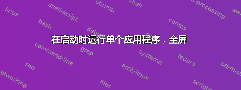 在启动时运行单个应用程序，全屏