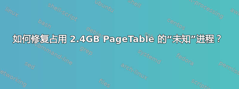 如何修复占用 2.4GB PageTable 的“未知”进程？