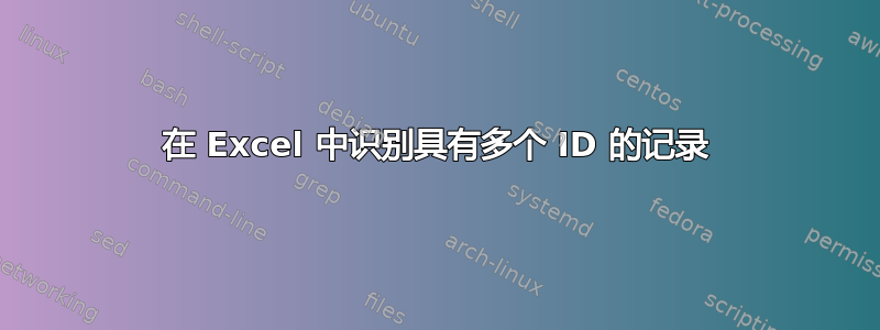 在 Excel 中识别具有多个 ID 的记录