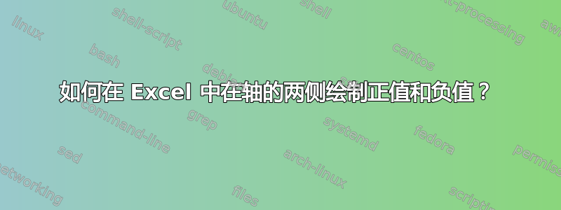 如何在 Excel 中在轴的两侧绘制正值和负值？