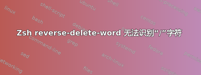 Zsh reverse-delete-word 无法识别“/”字符