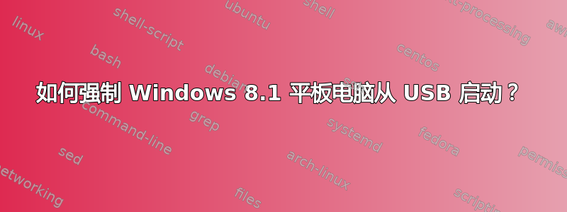 如何强制 Windows 8.1 平板电脑从 USB 启动？