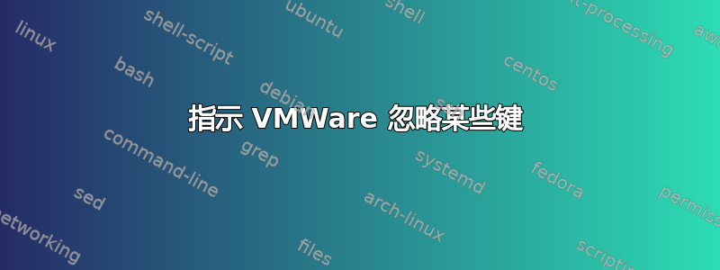 指示 VMWare 忽略某些键