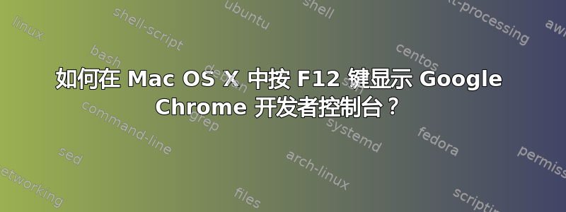 如何在 Mac OS X 中按 F12 键显示 Google Chrome 开发者控制台？