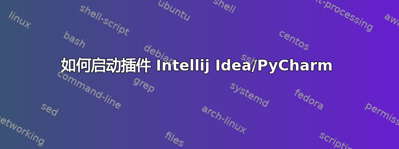 如何启动插件 Intellij Idea/PyCharm