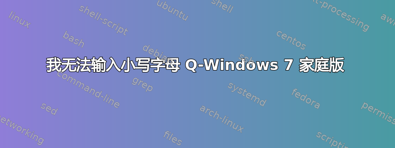 我无法输入小写字母 Q-Windows 7 家庭版