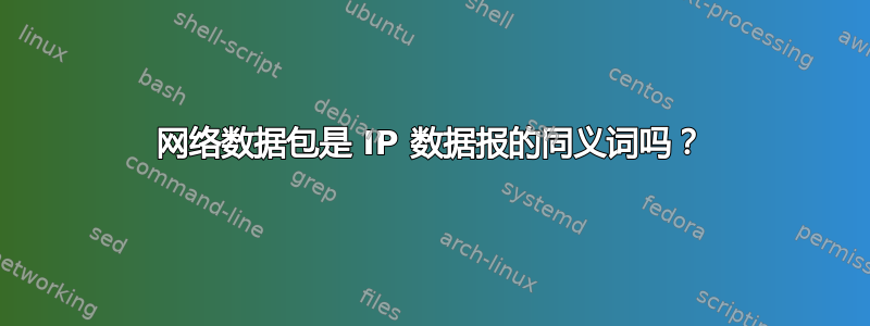 网络数据包是 IP 数据报的同义词吗？