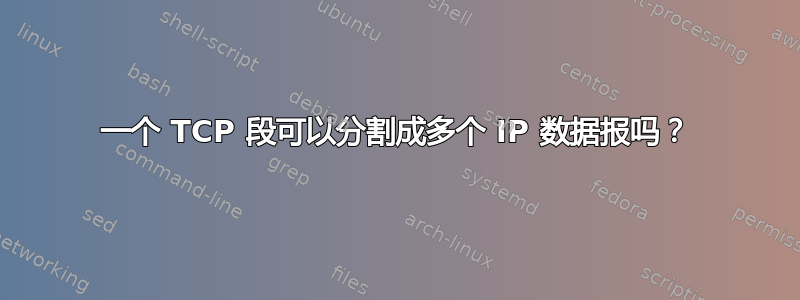 一个 TCP 段可以分割成多个 IP 数据报吗？