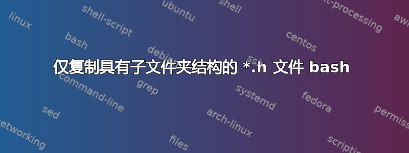 仅复制具有子文件夹结构的 *.h 文件 bash