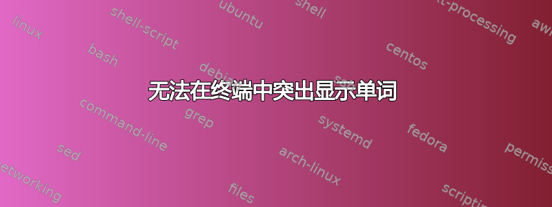 无法在终端中突出显示单词