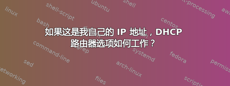 如果这是我自己的 IP 地址，DHCP 路由器选项如何工作？