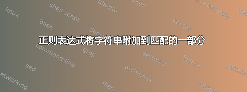 正则表达式将字符串附加到匹配的一部分