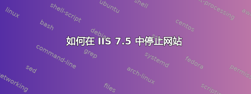 如何在 IIS 7.5 中停止网站