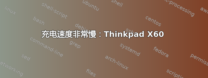 充电速度非常慢：Thinkpad X60