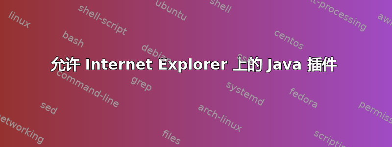 允许 Internet Explorer 上的 Java 插件