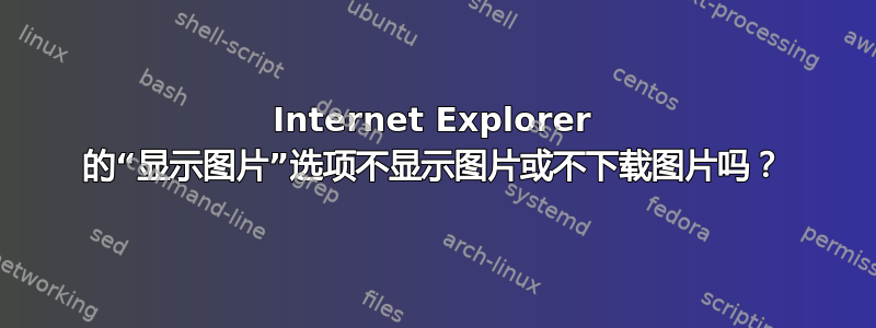 Internet Explorer 的“显示图片”选项不显示图片或不下载图片吗？