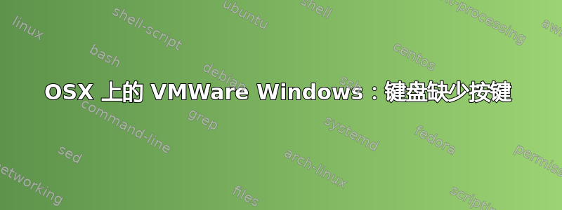 OSX 上的 VMWare Windows：键盘缺少按键