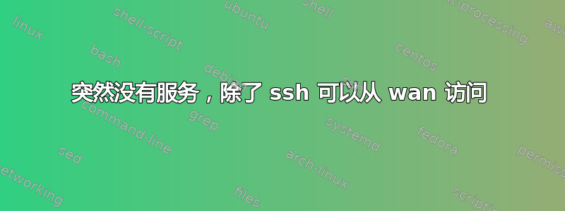 突然没有服务，除了 ssh 可以从 wan 访问