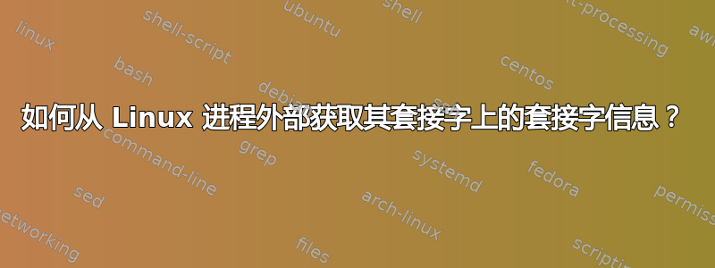 如何从 Linux 进程外部获取其套接字上的套接字信息？